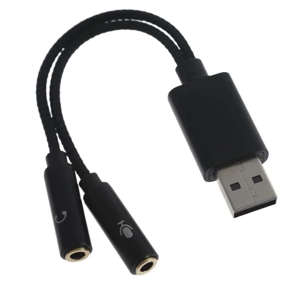 USB till 3,5 mm Jack Ljudadapter USB Ljudkort med 3,5 mm Aux-omvandlare för Headset PC Laptop Linux Datorer
