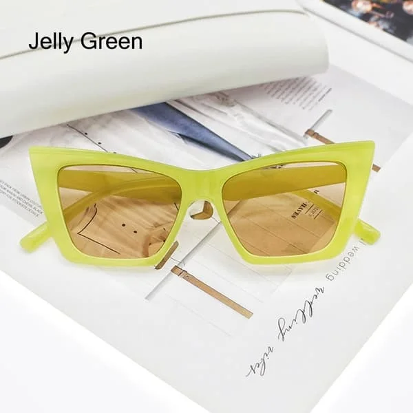 Cat Eye Solbriller Square Solbriller JELLY GREEN JELLY GREEN