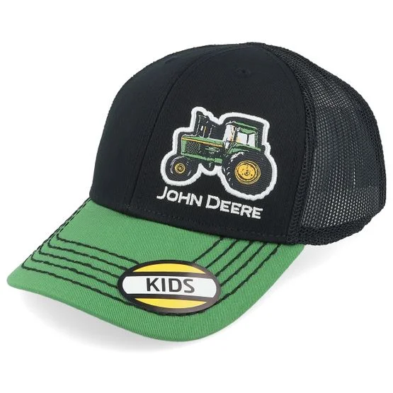 John Deere - Kids Tractor Cap Black/Green Trucker Trucker Black Cap - @ Hatstore