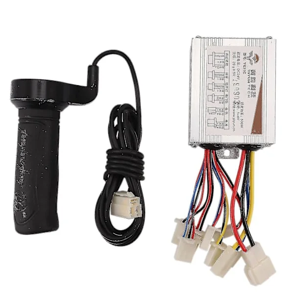 24V 500W DC Elektrisk Cykel Motor Børstet Controller Boks med Børste Controller Lang Ledning Drejehåndtag