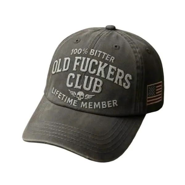 Old F**kers Club-Baseball Cap Vintage Baseball Hat, Justerbar Sjov Hat