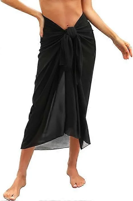 Strandkappe for kvinner Strandkjoler Chiffon Sarong Bikini Cover Up for badetøy Langt skjerf Half Beach Pareos for sommeren