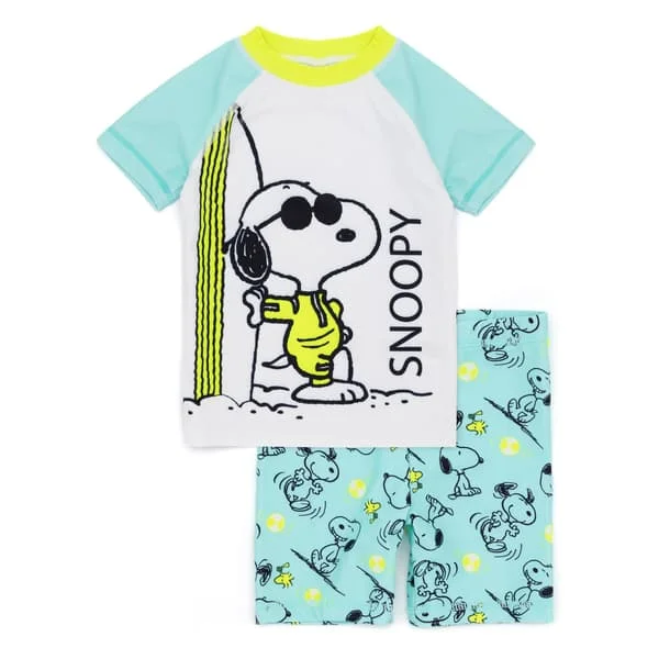 Snoopy Barnkläder/Barn Tvådelad Badklädesset 3-4 År Blå/Vit