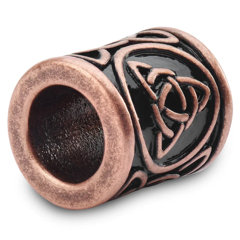 Anillo para barba con nudo celta de acero inoxidable de color bronce para hombres - Anillos y cuentas para barba