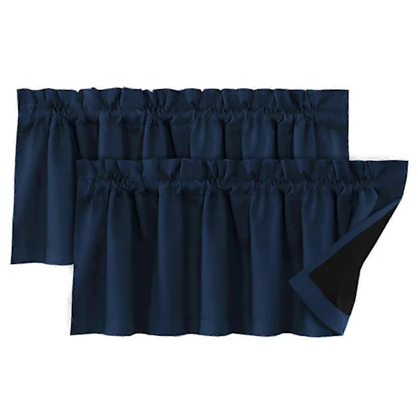 2 stk. Gardiner Kappa Lystett Moderne Elegant Ensfarget Svart Belegg Stue Soverom Vindusdekor Hjemmeinnredning KAESI
