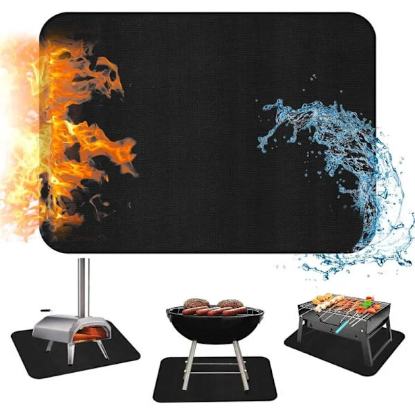 Varmebestandige måtter 38 x 45 cm til bordplade og bord, brandsikre puder til udendørs grill, bærbar kulgrill, gasgrill og pizzaovn
