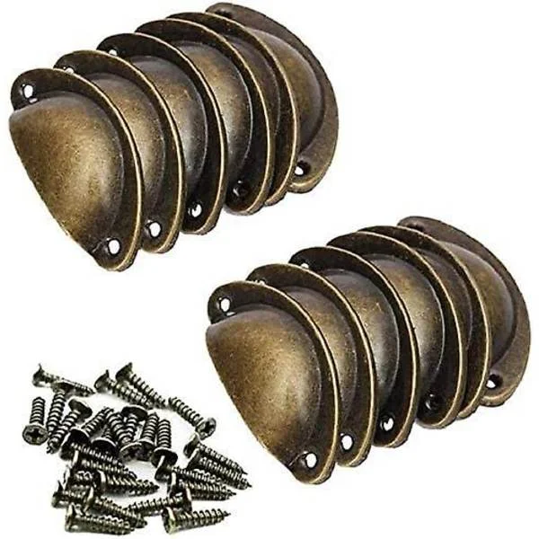 Retro Skallhåndtak, skuffeknott med 24 skruer - 12 stk 8 cm