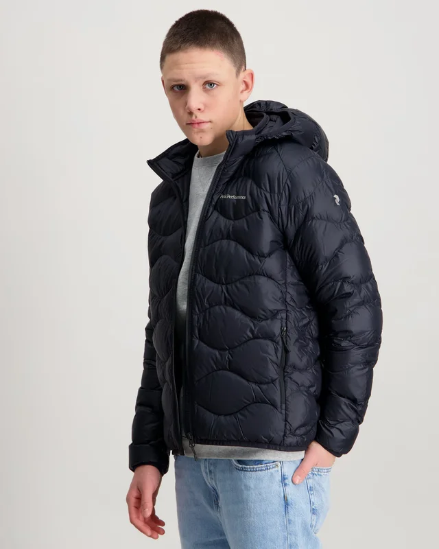 Peak Performance Jr Helium Down Hood Jacket Svart Jackor Kille - Kids Brand Store