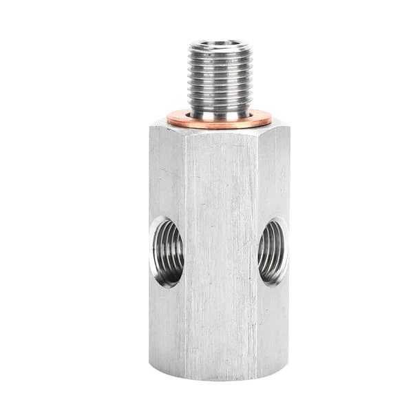 1/8 tum NPT oljetryckssensor T-koppling till M10 10x1.0 hangängad adapter Turbo matningsledning mätare