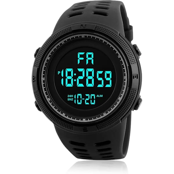Digital Klocka Herr Digital Klocka Digitala Armbandsur för Män Vattentät Klocka för Herrklockor med Ljus