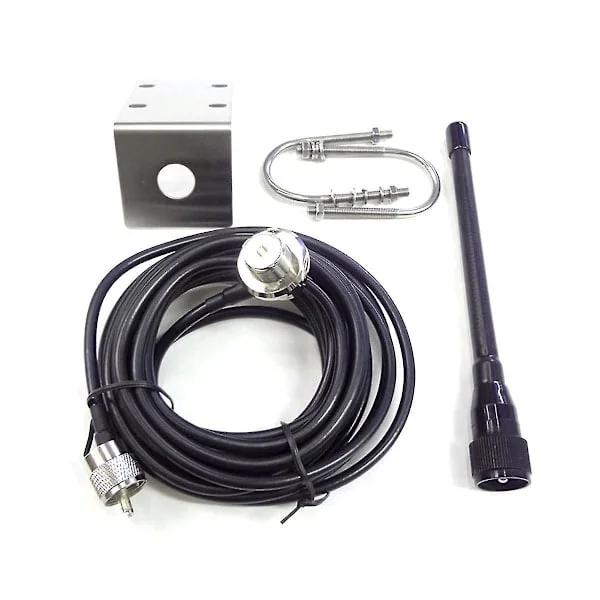 VHF Marine Antenna 156-163Mhz Rubber Sealed Mast Antenna with 5M RG-58 Cable for Boat Sailboat Yacht