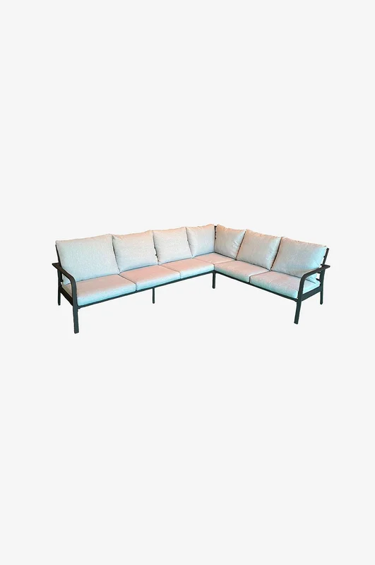 Hillerstorp - Sofa Hånger Svart ramme Puter grå-beige - Svart - Hagesofaer - Fra Homeroom