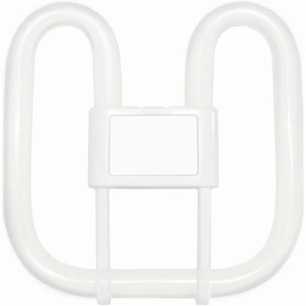 GR10q 4-pins pære 28W 3500K Varmhvit, 2000LM, 2D Firkantet CFL Kompakt Lysstoffrør 4-pins pære, AC 220V, GR10q DD Flat Butterfly Pære for