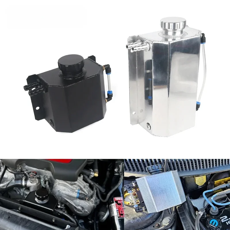 AliExpress - Universal 1L/2L Aluminium Öl Catch Kann Reservoir Tank Motor Kühlmittel Kühler Überlauf Öl Kraftstoff Tank Mit Ablauf Stecker entlüftung