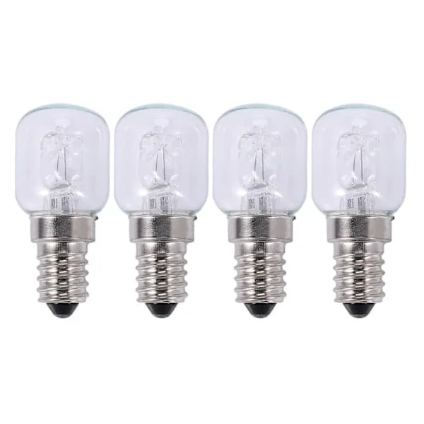 4X E14 Högtemperaturs Glödlampa 500 Grader 25W Halogen Bubbla Ugnslampa E14 250V 25W Quartz Glödlampa