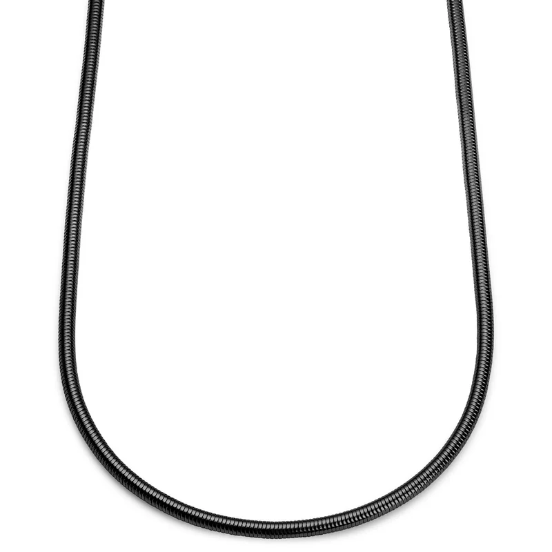 Essentials | 5 mm Gunmetal Black Snake Chain Necklace for Men - Chain necklaces