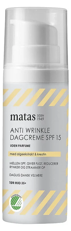 Matas Striber Anti Wrinkle Dagcreme SPF 15 til Tør Hud Uden Parfume 50 ml, Hudpleje, Ansigtspleje, Dagcreme