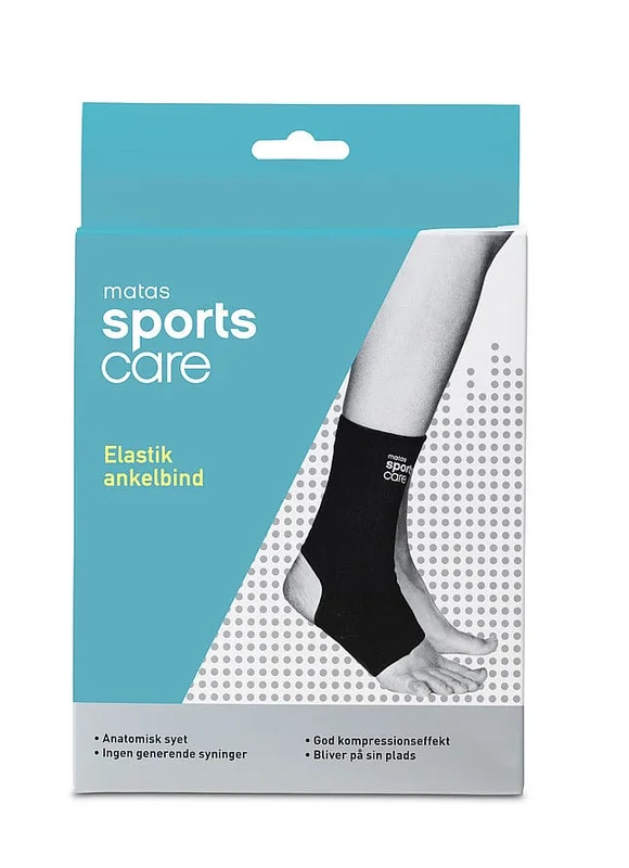 Spar 20% • Køb 2, Matas Sports Care Elastik Ankelbind Sort XL, Medicin & Pleje, Støttebind, Ankelstøtte