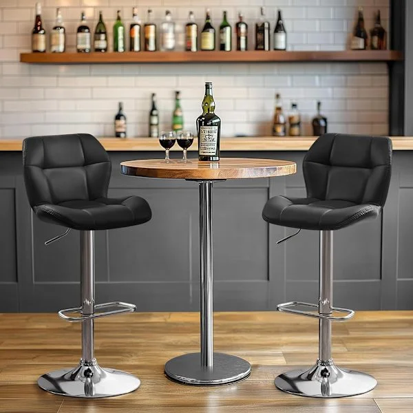 Höj- och sänkbar barstol med fotstöd - Svart / barstol justerbar