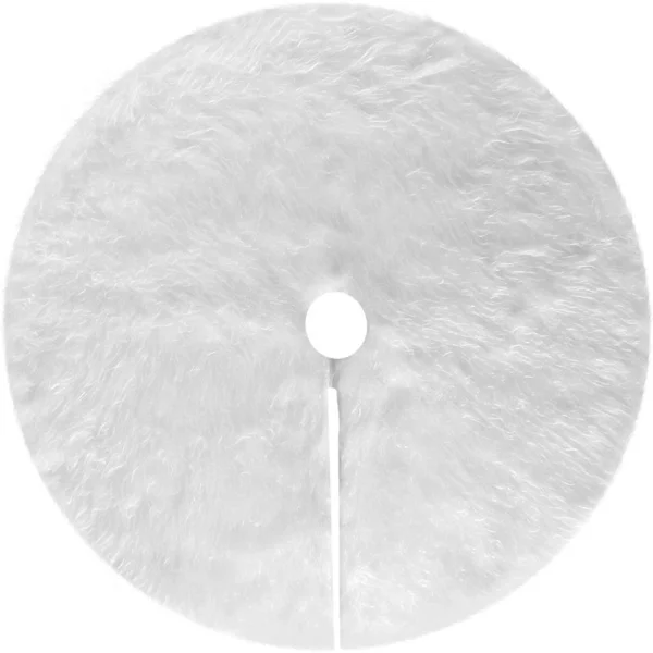 (90cm) Snövit Plysch Joulukuusen Matto Joulukuusen Matto Valkoinen Tekoturkis Joulukuusen Matto Puujalka Co-FF- C