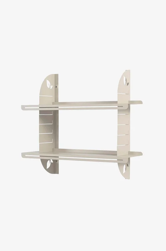 Hanah Home - Dekorativ vegghylle i metall Lena - Beige - Vegghyller - Fra Homeroom
