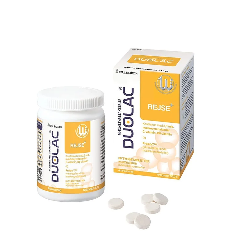 DUOLAC Rejse+ 30 stk, Helse & Madvarer, Ingredienser, Mælkesyrebakterier