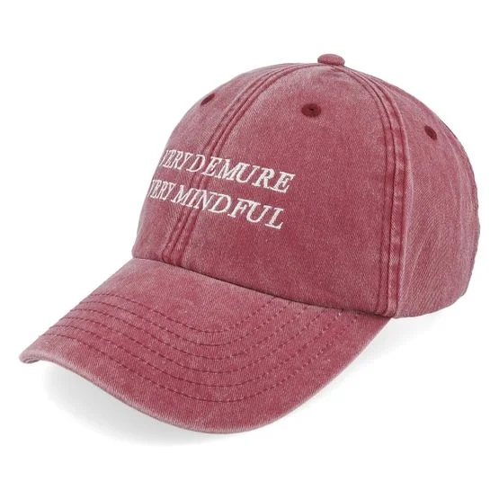 Scenes - Very Demure Very Mindful Washed Red Dad Cap Unconstructed Red Cap - @ Hatstore
