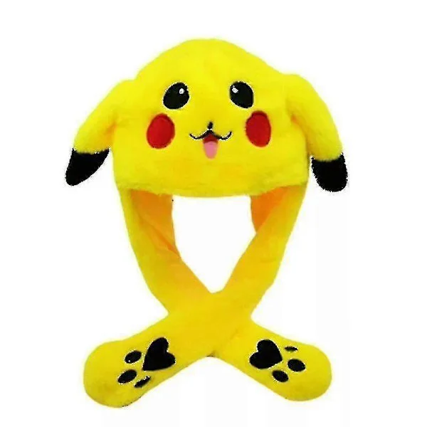 Pikachu Hatt Kaninöron Rörlig Hoppande Hatt Rolig Kanin Plysch Hatt Mössa (FMY) Pikachu