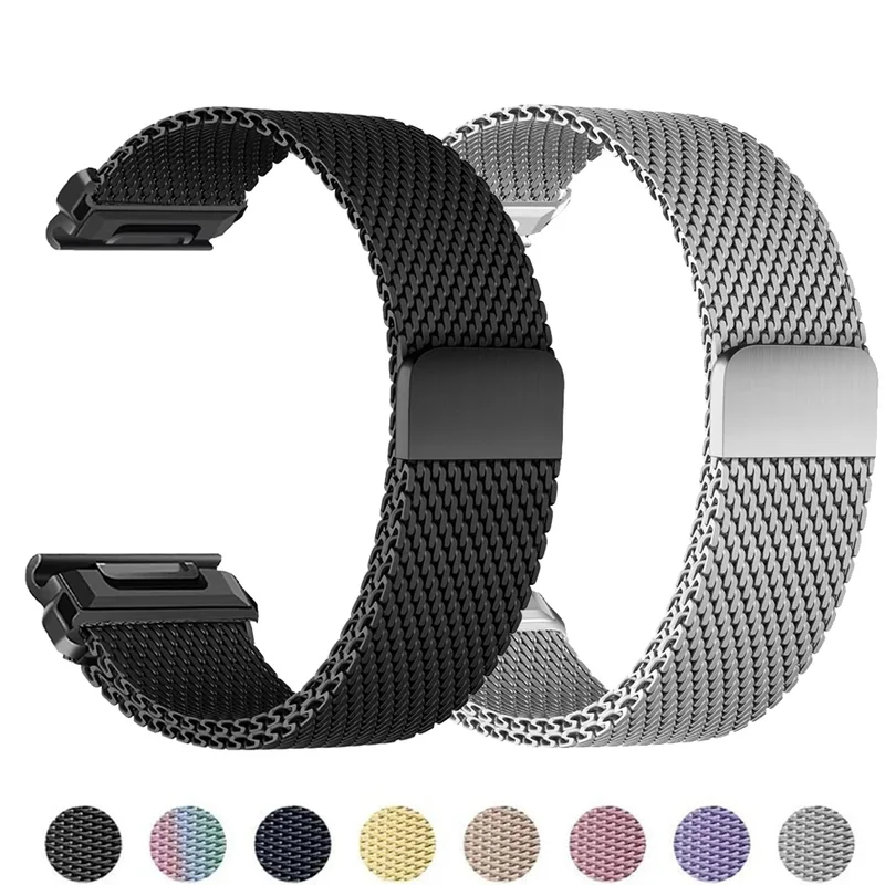 AliExpress - 26mm 22mm Quick Fit Armband für Garmin Fenix 8 7 Pro 7S 6X6 5Plus Venu 3 Tactix 7 Milanese Loop Armband Correa Fenix 8 7X Band