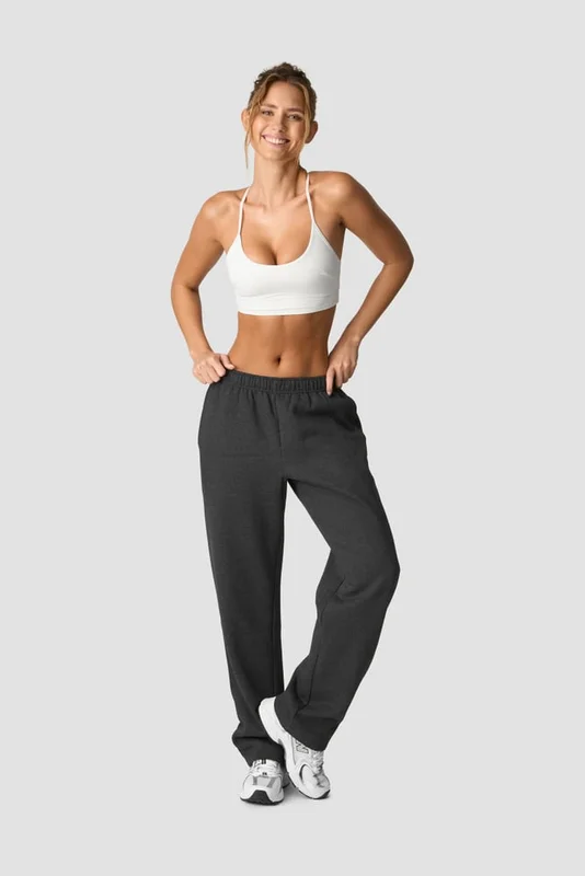 ICANIWILL - Everyday Straight Leg Sweatpants Grey Melange - Bukser - Dame - ICIW