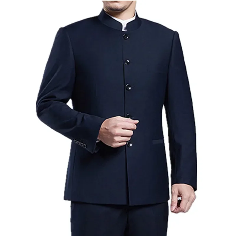 AliExpress - Klassische Männer Business chinesische Berg Anzug Anzug Set 2-teilige hochwertige Hochzeits feier Kleid Set schwarz Marine Wein rot Anzug