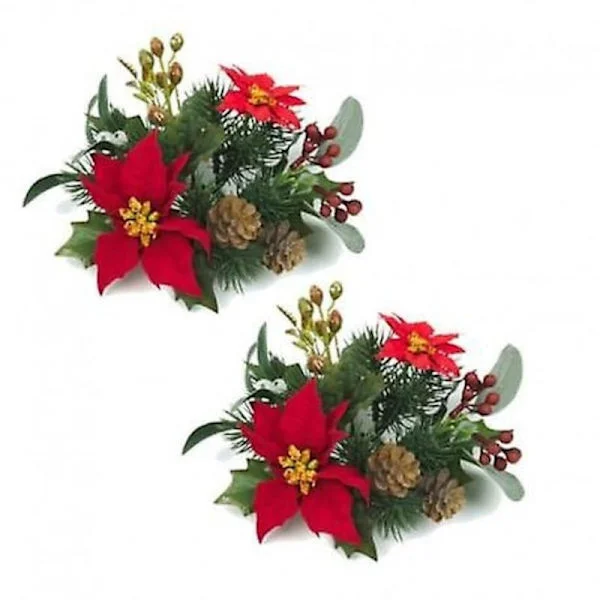Ljusmanschetter för kronljus 2-pack Jul med blomdesign från Swerox