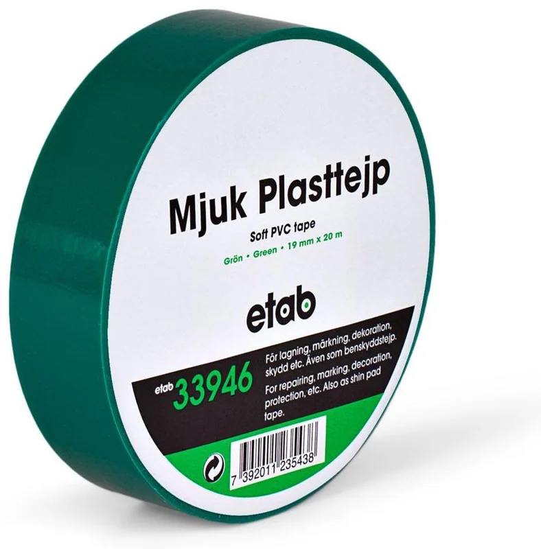 etab 33946 Plasttape myk, PVC, 20 m svart, 15 mm, Maskintilbehør & forbruk
