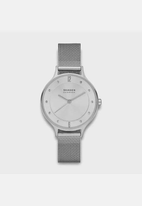 Skagen Anita Dam, Vit/stål Meshband - Skw2149 Klockor Dam 30 mm