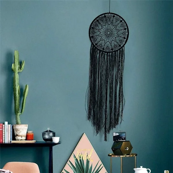 Dream Catcher - Black Lace Dream Catcher for Bedroom Bohemian Hand-Woven Tapestries Dream Catcher for Home Decor Spider Web