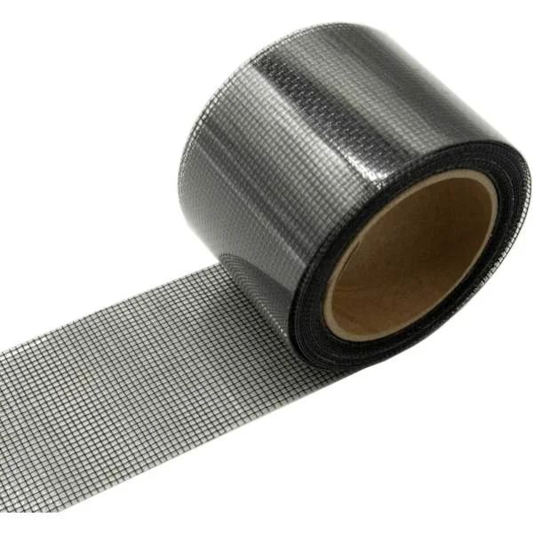 Reparasjonssett for netting, reparasjonstape for vindus- og dørnetting med sterkt lim og vanntette reparasjonsklistremerker i glassfiber (svart)