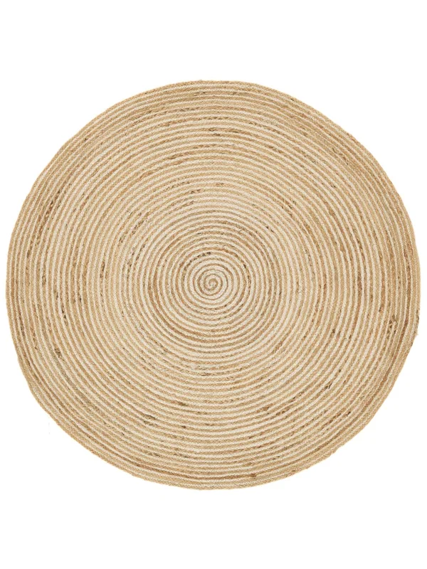 Small Maronti Rug - Natural White Ø 150 Rustic Style
