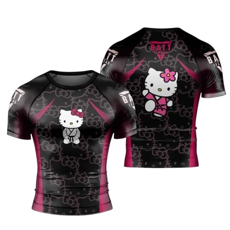 AliExpress - 2026 Kinder- und Damen-T-Shirt, Lässiges Sport-T-Shirt, Top-Geschenk, Anime Fitness Gym Hello Kitty Atmungsaktives T-Shirt