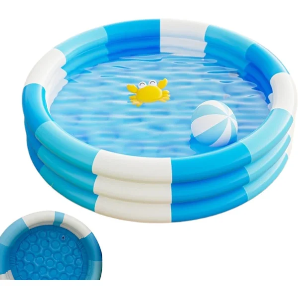 Liten pool för barn, söt rund uppblåsbar båt, uppblåsbar pool - strandflod utomhusfestspel trädgård utomhushund