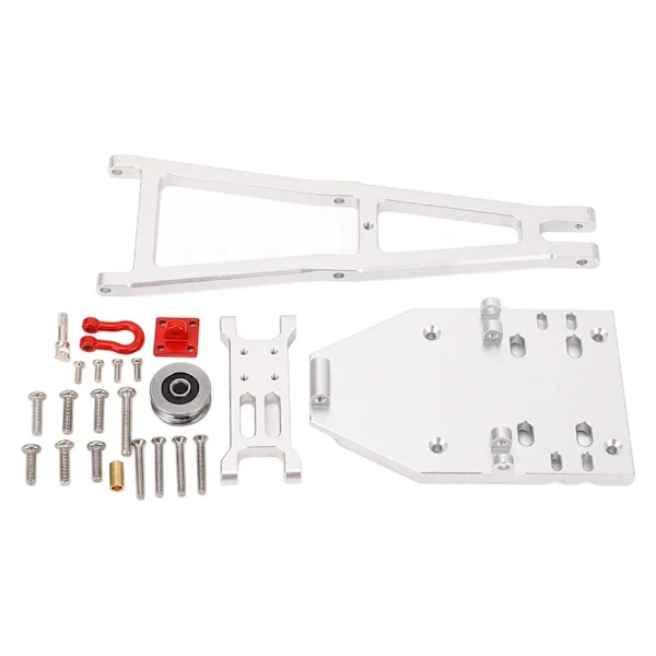 1/10 Skala RC Lastebiltilhenger Byggesett med Oppgradert Kranarm for Capra 1.9 UTB DIY Sølv