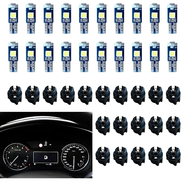 Superstarka LED-instrumentbrädelampor, T5 37 74 LED-lampa med vridlås PC74 PC37 Instrumentpanelmätare Kluster (Vit) Märke: NTNEV