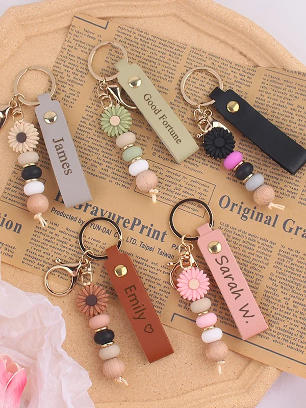 AliExpress - Aangepaste naam sleutelhanger gepersonaliseerde tekst sleutelhanger PU leer cadeau voor mannen vrouwen hanger aangepaste laser 