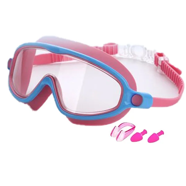 Simglasögon för barn, simglasögon för barn med näsmask, vattentäta simglasögon för barn 6-14 år