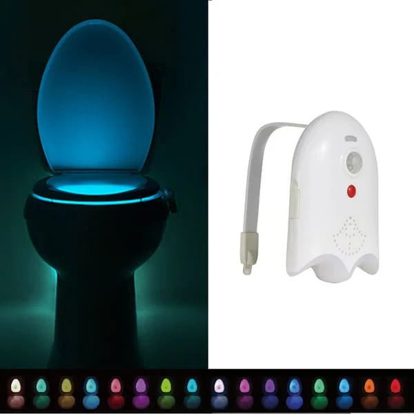 Toalettlampa med rörelsesensor, Toalett nattlampa, 16 färger som ändras