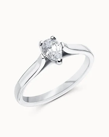 Alexia Engagement Ring 950 Platinum with Lab-Grown Pear-Shaped Diamond - Engagement Rings & Wedding Rings from Vanbruun