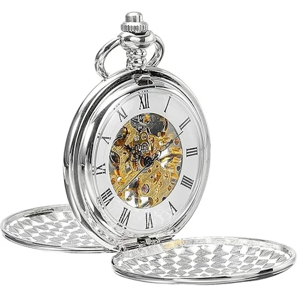 Men's Pocket Watch with Chain - Vintage Hand-wound Pocket Watch