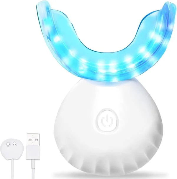 Tandblekningslampa, 10 gånger kraftfullare blå LED-lampa ansluten med USB, batterifri LED-lampa för tandblekning för hemmabruk