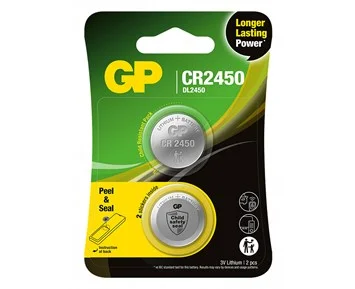 GP-Knappcell Litium CR2450 2-pack-2-pk knappcelle CR2450 litiumbatteri-Power-Litiumbatterier