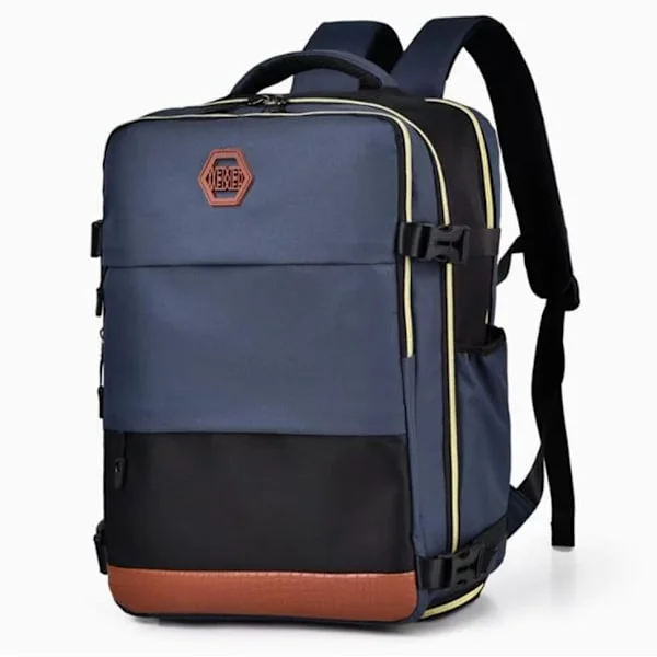 Multifunktionel rygsæk 28x19x42 cm, computerrygsæk laptoptaske - med skorum, til skole, rejser og arbejde Blå