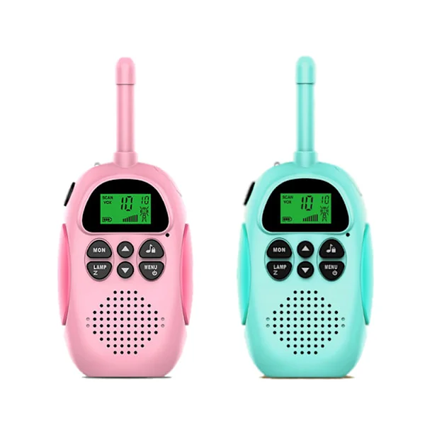 Walkie Talkie for Barn, 2-pakks Ladbare Walkie Talkies, 16 Kanaler Radioleketøy for Jenter og Gutter Utendørs Eventyr Camping Vandring